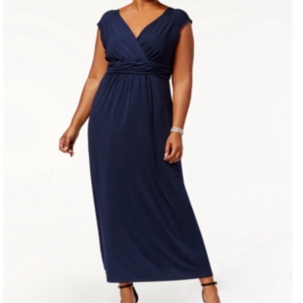 NY Collection Navy Blue Maxi Dress